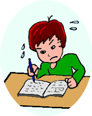 受験勉強をしている絵(イラスト)です