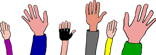 多数決で挙手している絵(イラスト)