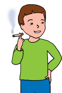 子供の喫煙の絵（イラスト）