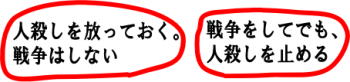 人殺しを放っておく。戦争はしない