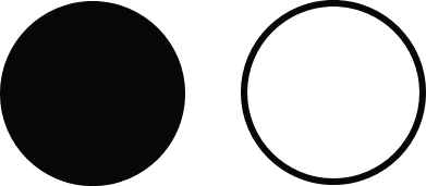 白と黒の丸が２つという絵（イラスト）