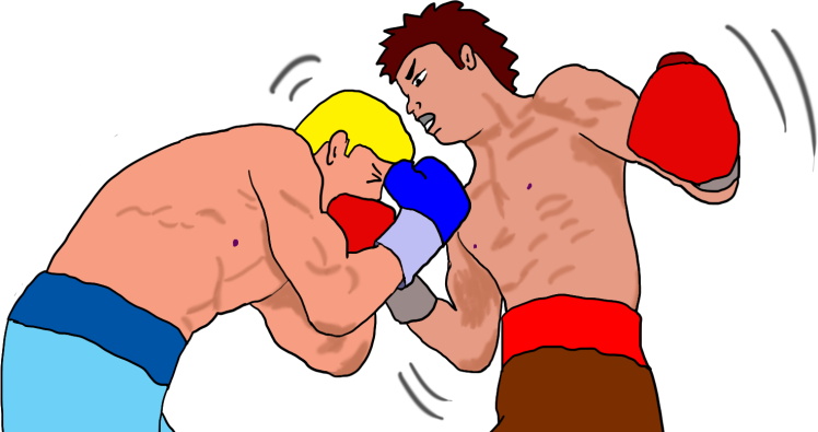ボクシングの試合の絵（イラスト）