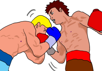 ボクシングの試合の絵（イラスト）