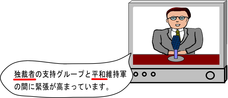 テレビのニュースの絵（イラスト）