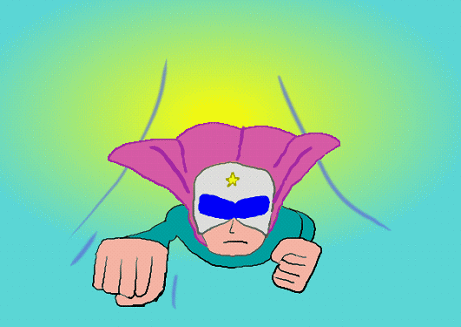 正義の味方のスーパーヒーローのイラスト