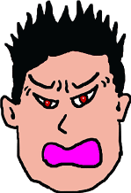 怒った人の顔のイラスト