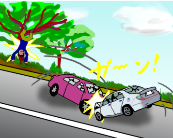 交通事故の絵（イラスト）