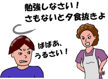 命令と罰は反発を生み、逆効果になることが多いという絵（イラスト）