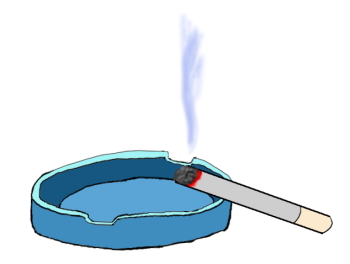 灰皿とタバコの絵（イラスト）です